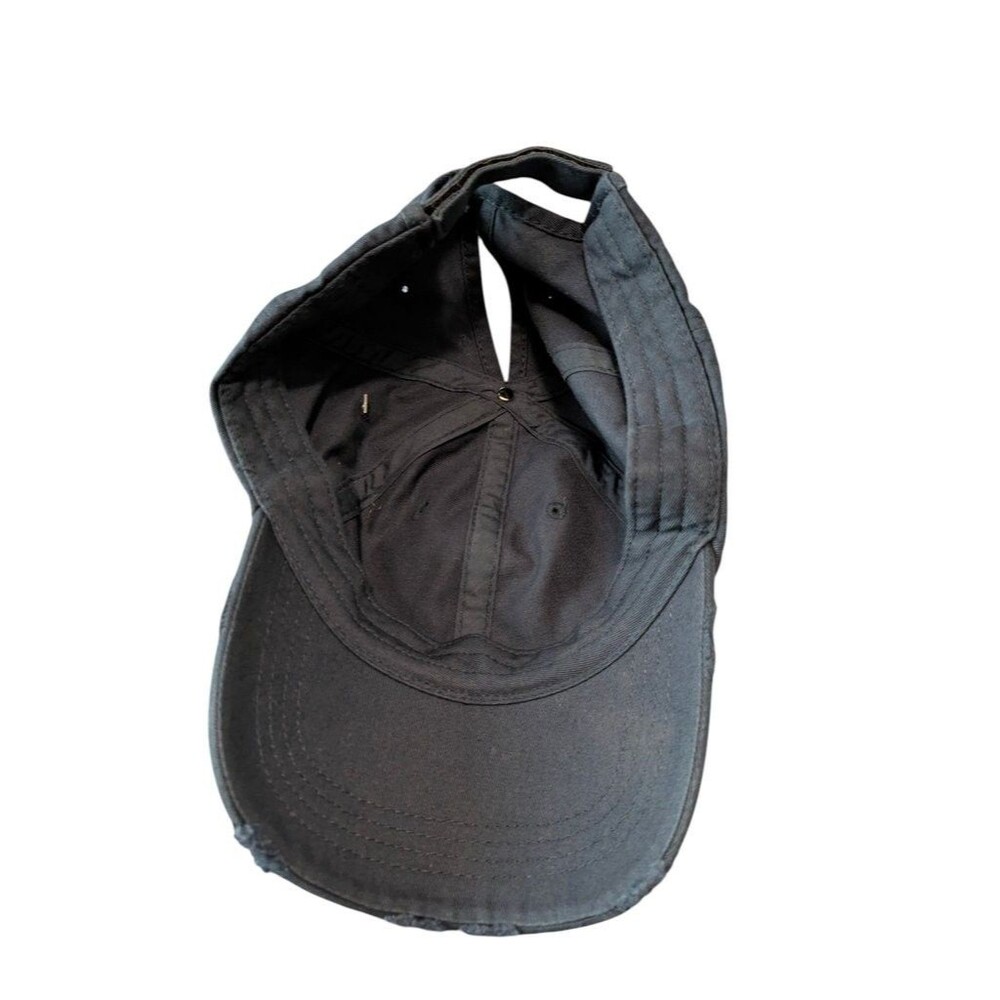 Vintage Style Distressed Black Baseball Cap - Picture 3 of 3